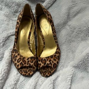 Leopard Print Peep-Toe Heels